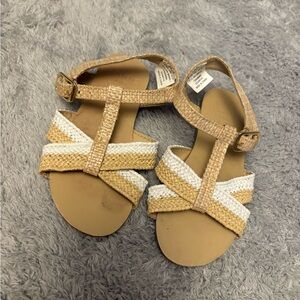 Janie and Jack Tan and Cream Strappy Sandals
